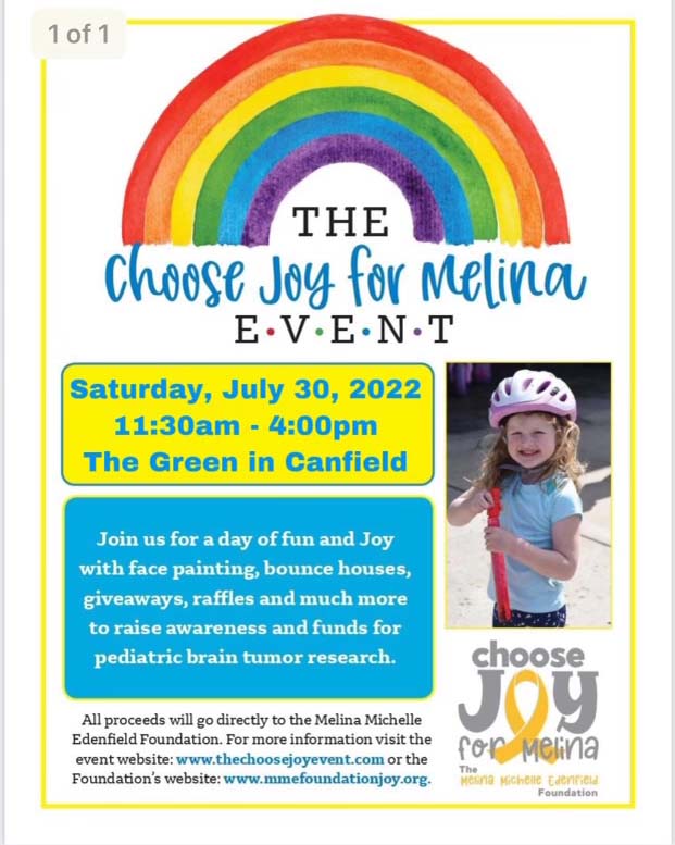 The Choose Joy for Melina Event on the Canfield Green The Melina